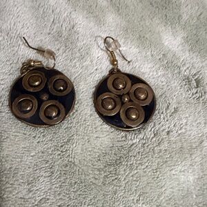 Elegant Gold and Black Earrings